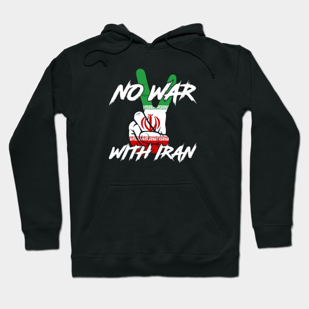 No War With Iran Peace Sign Hoodie by erock